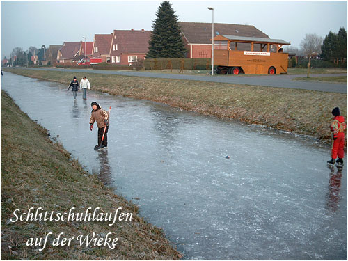 Winter in Ostfriesland Schlittschuhlaufen